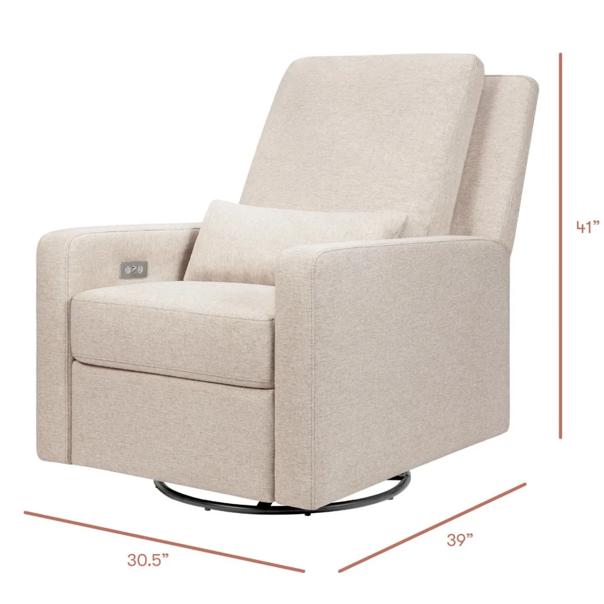 Motorized Gliders|Gliders-Babyletto Sigi Power Glider Recliner with Metal Base (Eco-Performance)