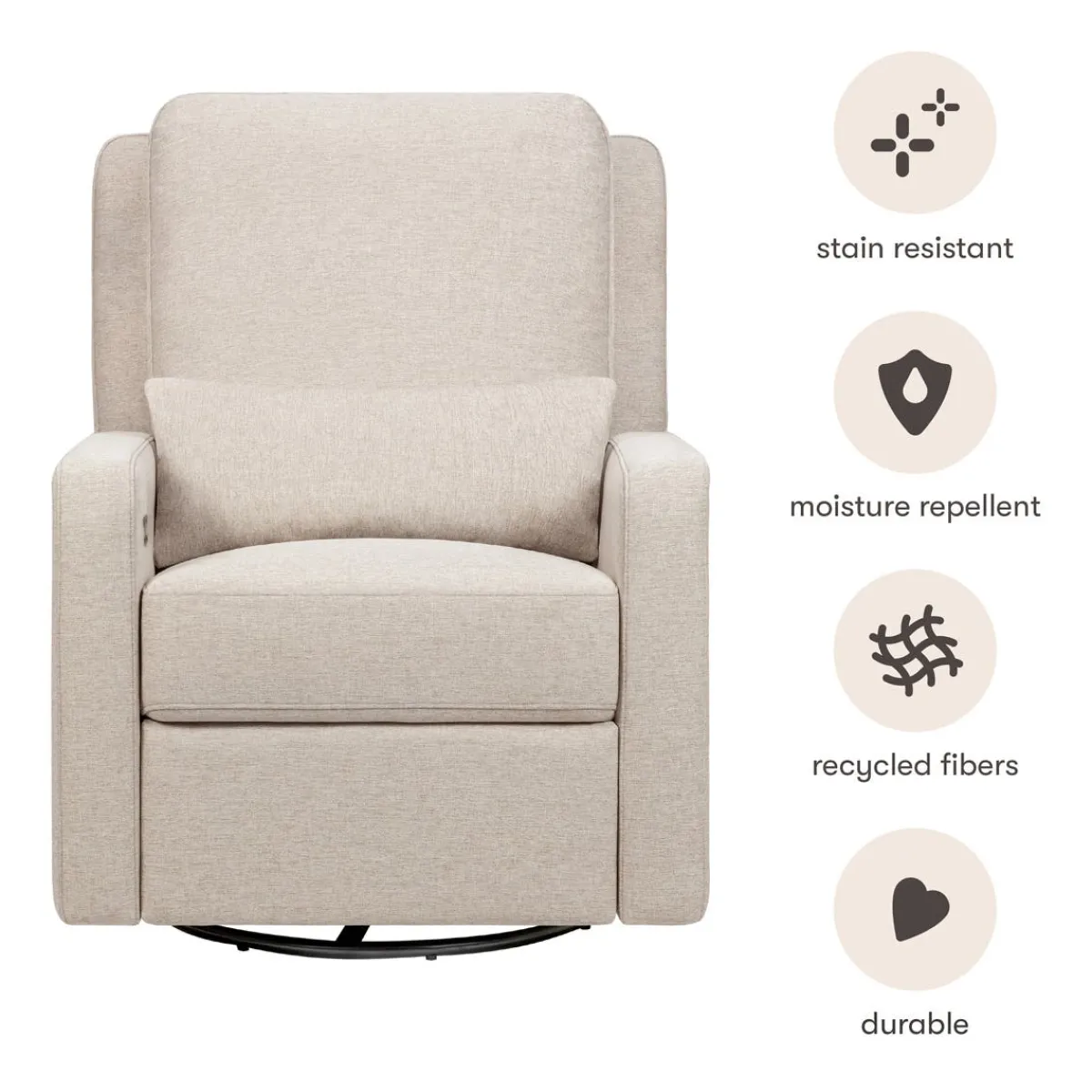 Motorized Gliders|Gliders-Babyletto Sigi Power Glider Recliner with Metal Base (Eco-Performance)