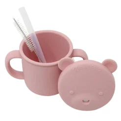 Sippy Cups + Straw Cups-Glitter & Spice Silicone Bear Cup