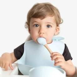 Kids Plates + Bowls|Grip + Suction Dishes-Glitter & Spice Silicone Bowl + Spoon Set