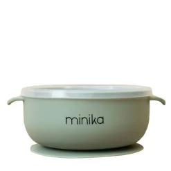 Kids Plates + Bowls|Grip + Suction Dishes-Minika Silicone Bowl with Lid
