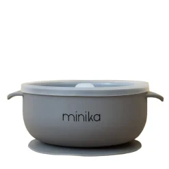 Kids Plates + Bowls|Grip + Suction Dishes-Minika Silicone Bowl with Lid