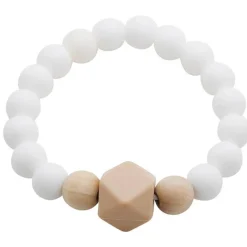 Teething Jewelery|Pacifiers + Clips-Glitter & Spice Silicone Bracelet (Gemstone/Wood)