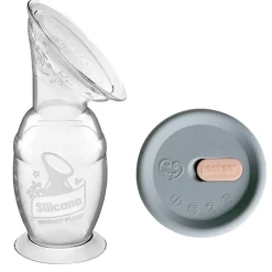 Breastmilk Storage Systems|Breast Pumps + Accessories-Haakaa USA Silicone Breast Pump with Lid (100 mL)