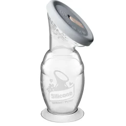 Breastmilk Storage Systems|Breast Pumps + Accessories-Haakaa USA Silicone Breast Pump with Lid (100 mL)