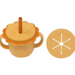 Kids Drinkware|Feeding Sets-Glitter & Spice Silicone Cup Snack Set
