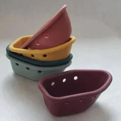 Stack + Nest Toys|Bath Toys-Nouka Silicone Stacking Boats