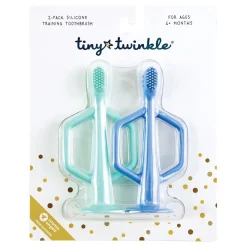 Oral Care-Tiny Twinkle Silicone Training Toothbrush (2 Pack)