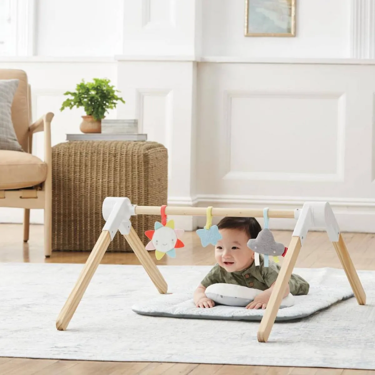 Activity Gyms-Skip Hop Silver Lining Cloud Wooden Activity Gym