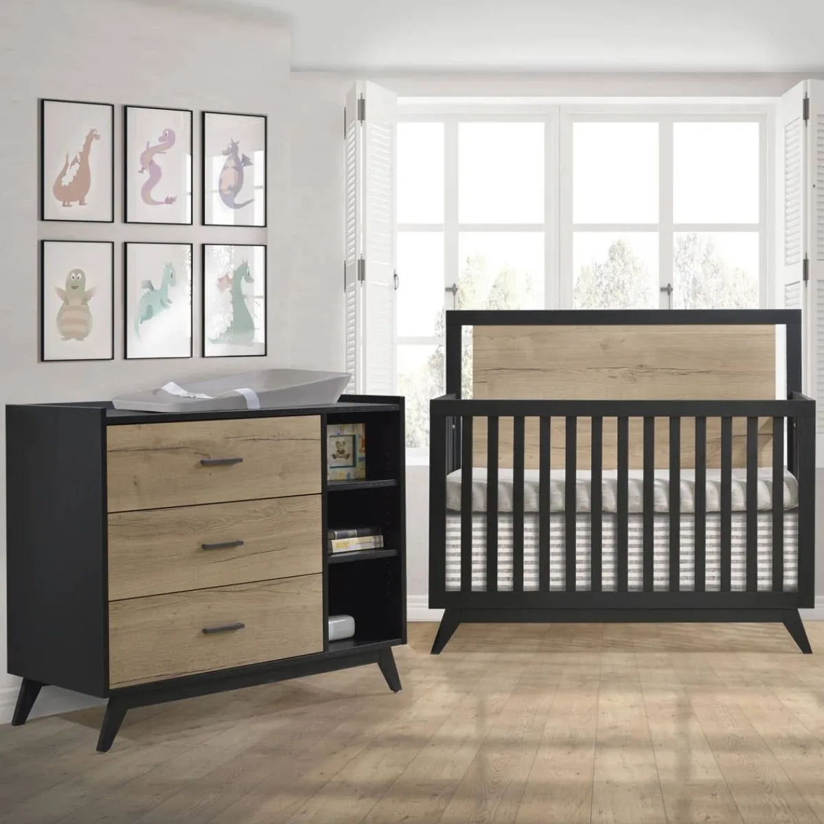 Dressers|Changer Dressers-Tulip Sissi Convertible Crib & Combo Drawer
