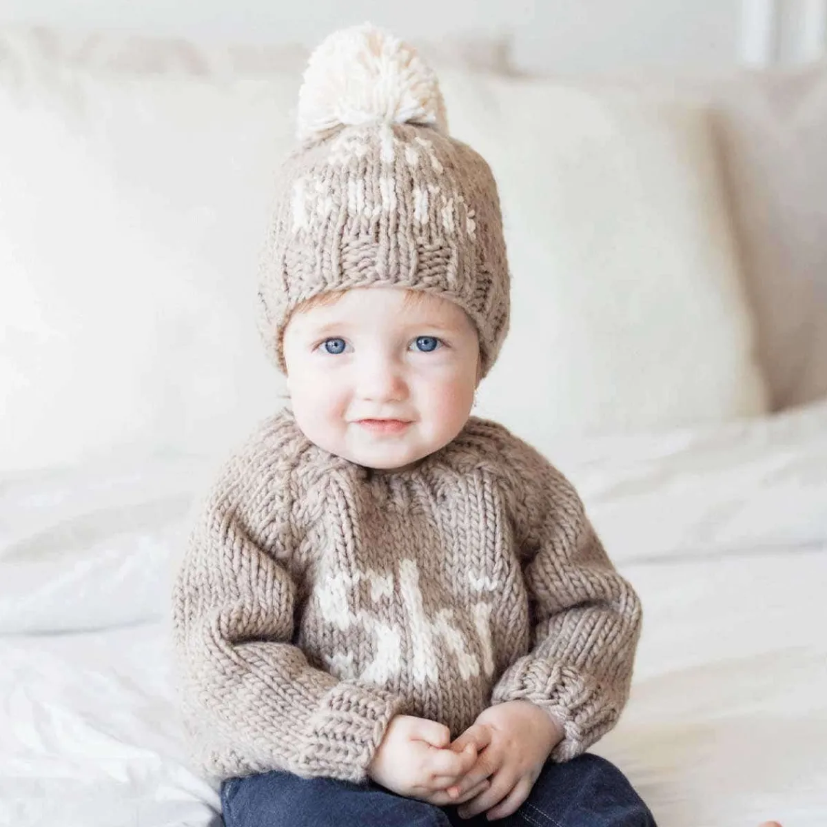 Soft Soles|Perforated Sneakers-Huggalugs Ski Bum Sweater Pebble