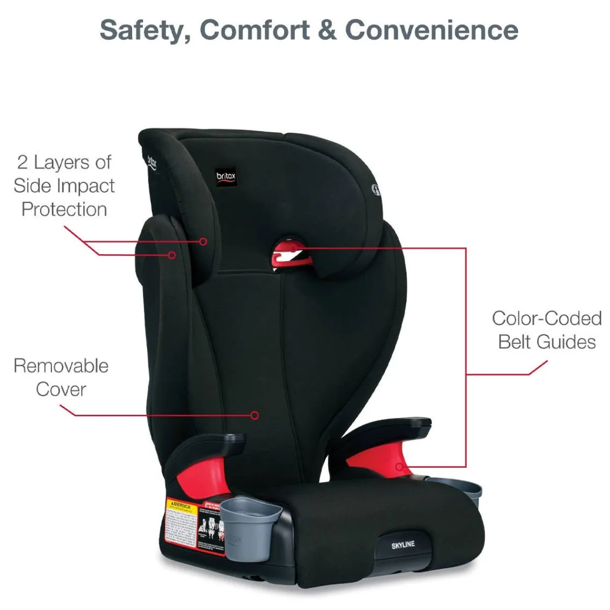 Car Seat Bases|High-Back Booster Seats-Britax Skyline Booster Seat Dusk