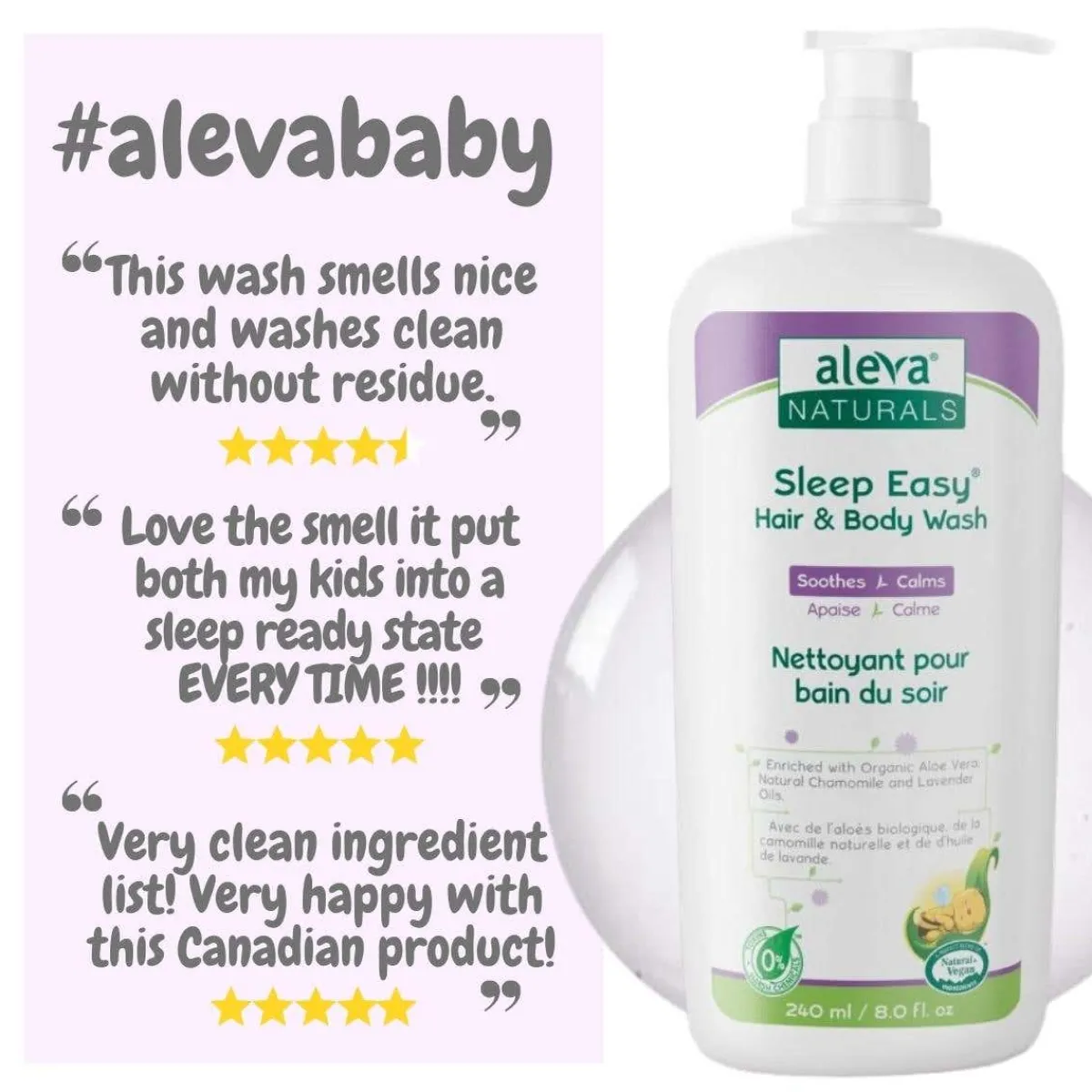 Infant Body Wash-Aleva Naturals Sleep Easy Baby Wash (240 mL)