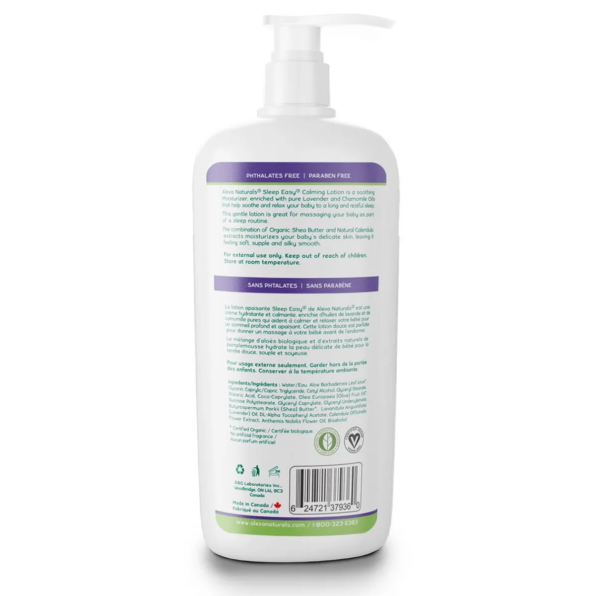 Kids Lotion|Infant Moisturizer-Aleva Naturals Sleep Easy Calming Lotion (240 mL)