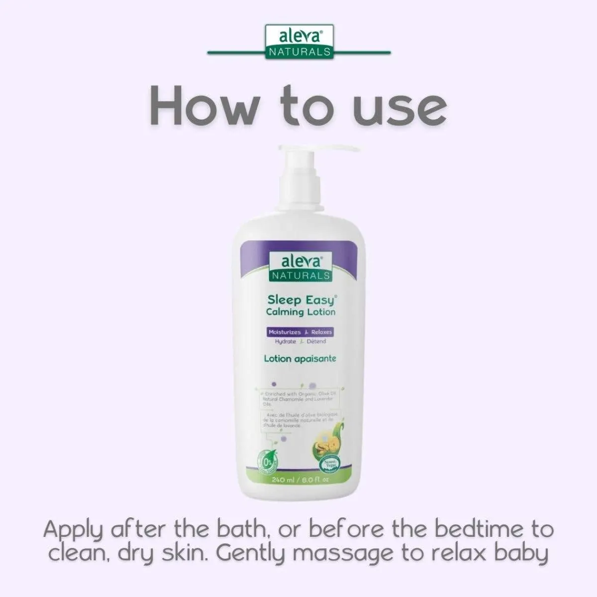 Kids Lotion|Infant Moisturizer-Aleva Naturals Sleep Easy Calming Lotion (240 mL)
