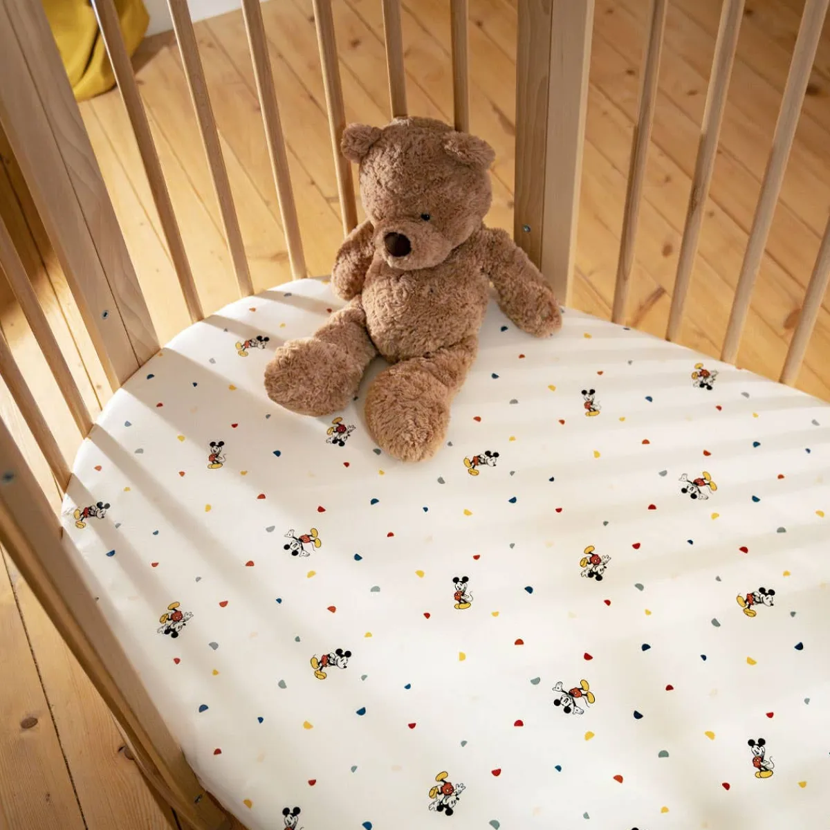 Oval Crib Bedding|Crib Fitted Sheets-Stokke Sleepi™ Bed Fitted Sheet V3 (Special Edition) Mickey Celebration