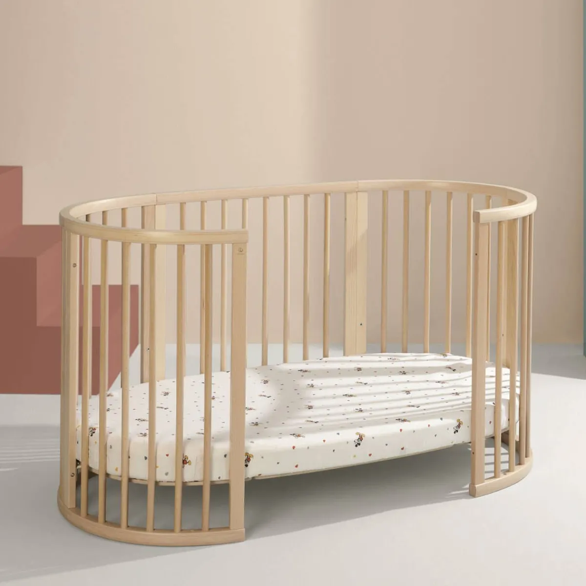 Oval Crib Bedding|Crib Fitted Sheets-Stokke Sleepi™ Bed Fitted Sheet V3 (Special Edition) Mickey Celebration