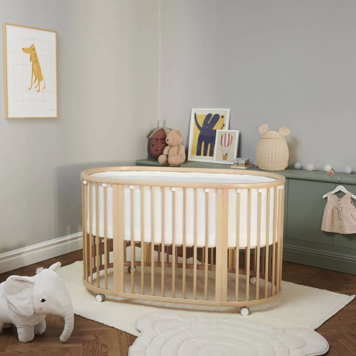 Oval Crib Bedding|Crib Bumpers-Stokke Sleepi™ Bed Mesh Liner White