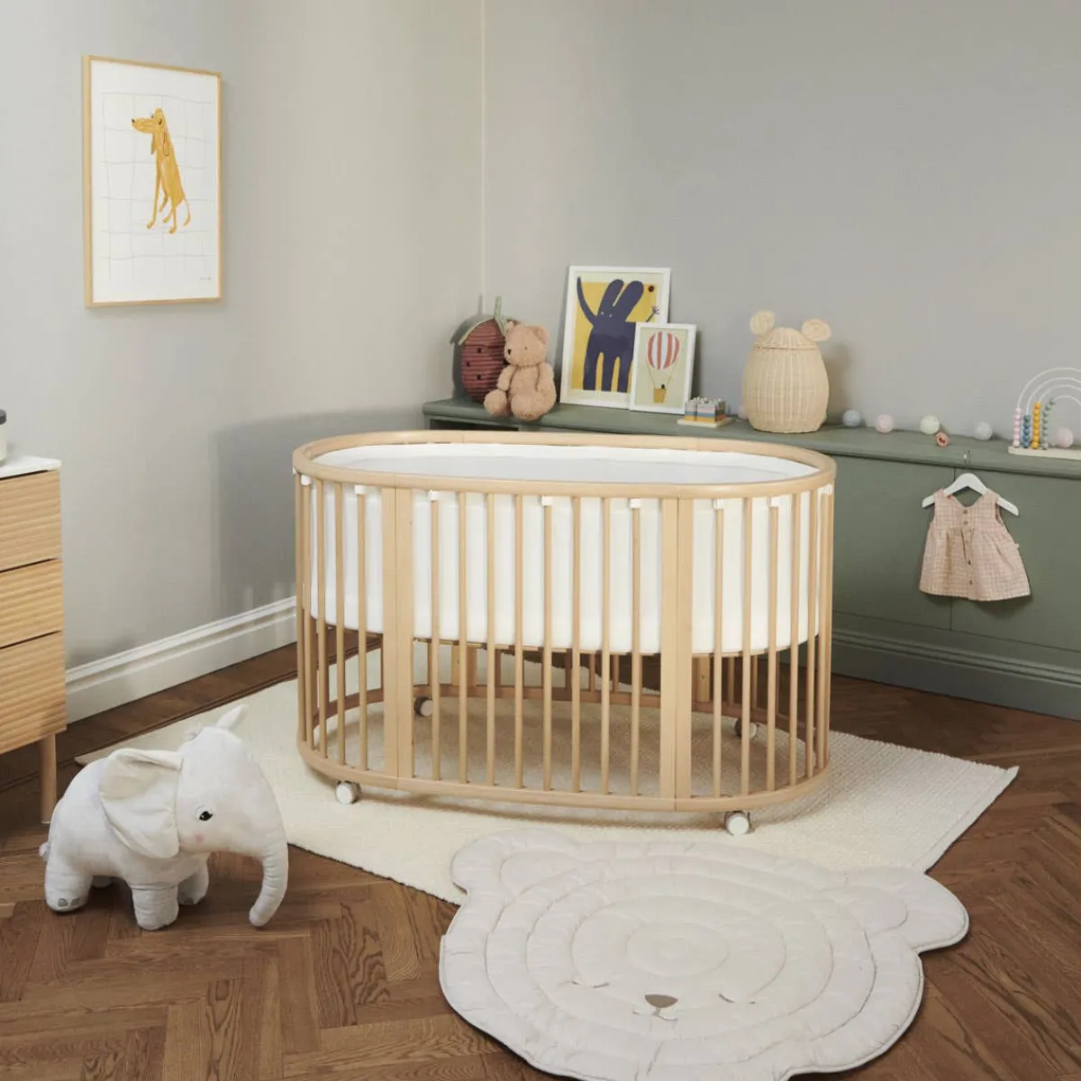 Oval Crib Bedding|Crib Bumpers-Stokke Sleepi™ Bed Mesh Liner White