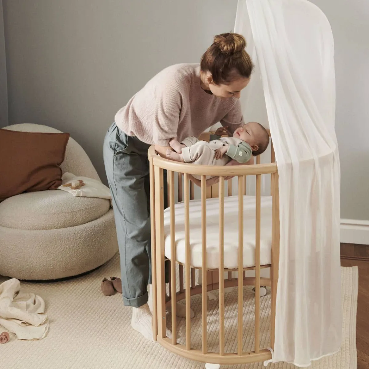 Oval Crib Bedding|Mini Crib Bedding-Stokke Sleepi™ Mini Fitted Sheet