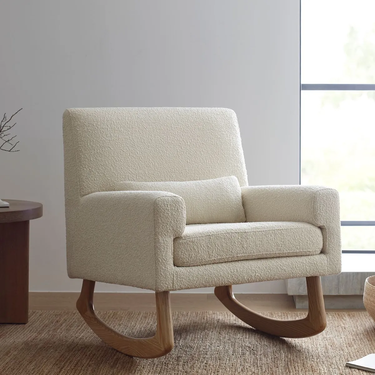 Rocking Chairs-Nursery Works Sleepytime Rocker (Ivory Boucle) Light