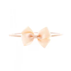Hair Accessories-Olilia Small London Bow Soft Headband Nude