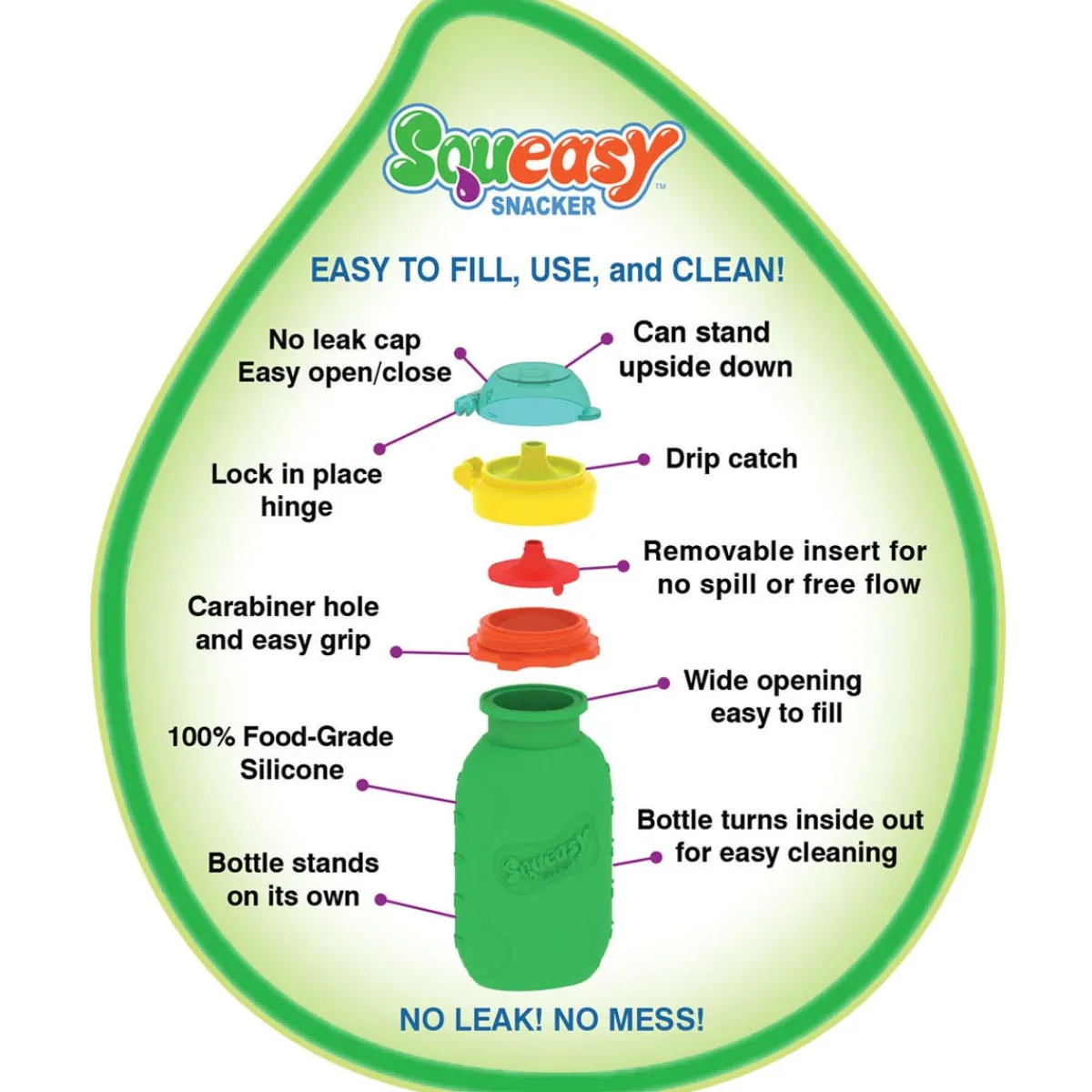 Kids Water Bottles-Squeasy Gear Snacker (6 oz)