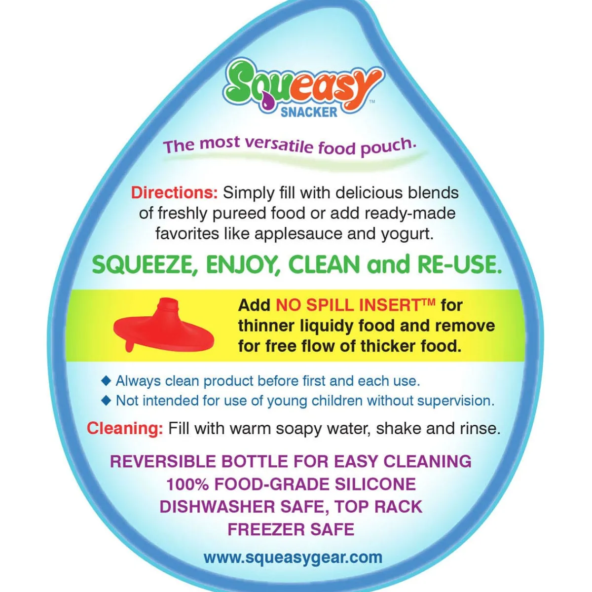 Kids Water Bottles-Squeasy Gear Snacker (6 oz)