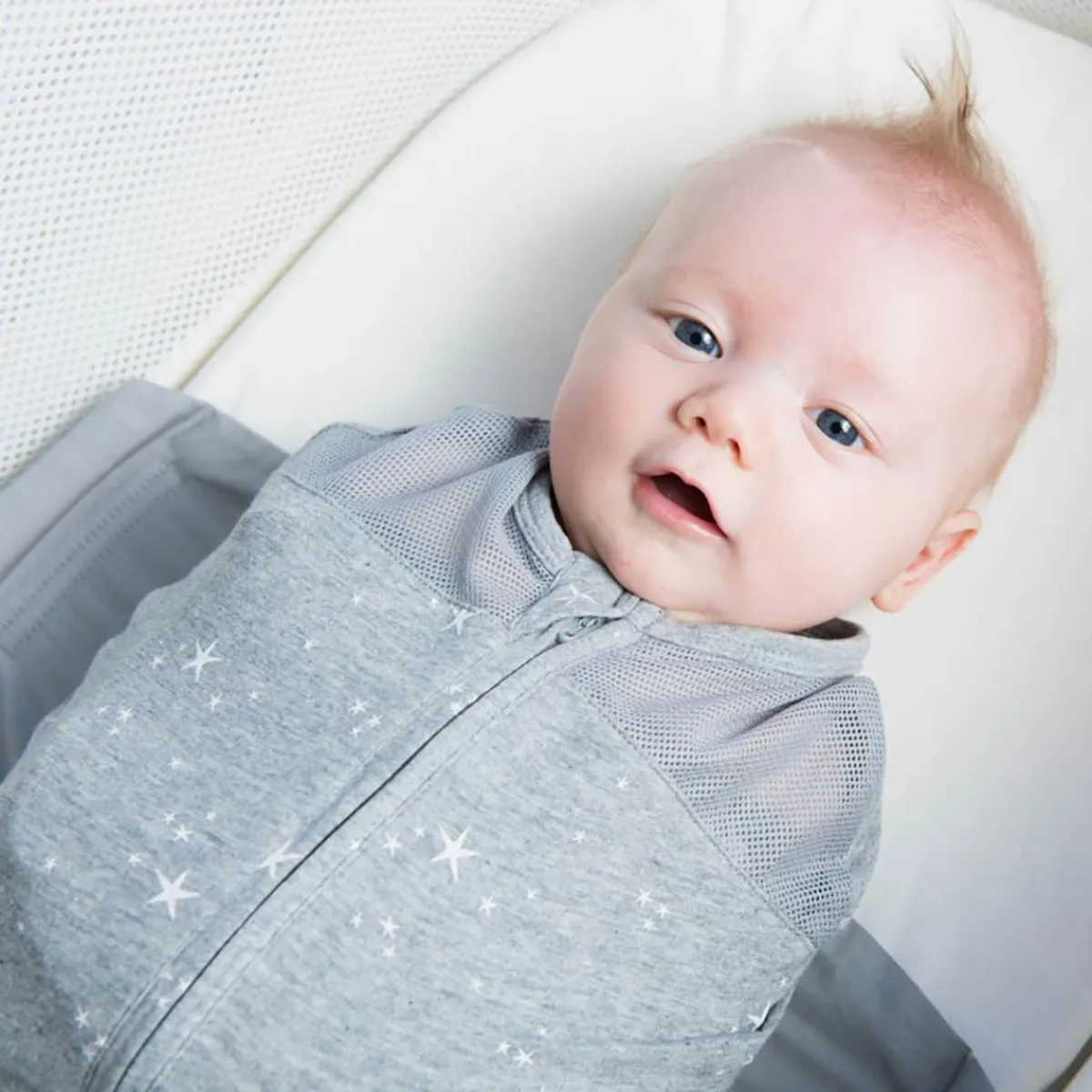 Sleep Sacks + Wraps-Happiest Baby SNOO Sack (Stars) Grey Melange