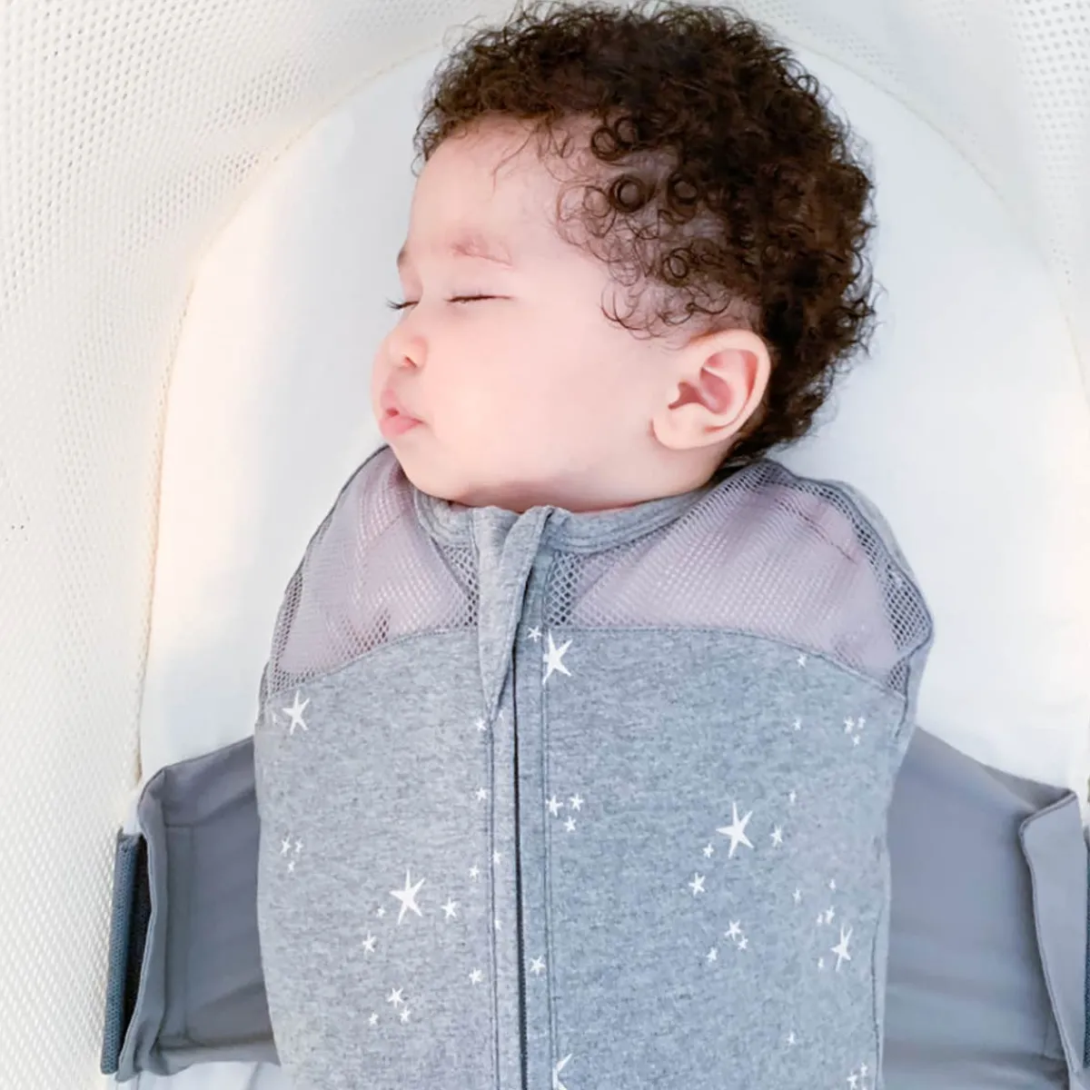 Sleep Sacks + Wraps-Happiest Baby SNOO Sack (Stars) Grey Melange