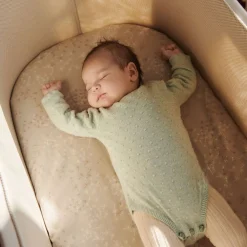 Bassinet Sheets|Crib Fitted Sheets-Stokke Snoozi™ Fitted Sheet Dandelion Beige/Vanilla Cream