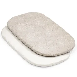 Bassinet Sheets|Crib Fitted Sheets-Stokke Snoozi™ Fitted Sheet Dandelion Beige/Vanilla Cream