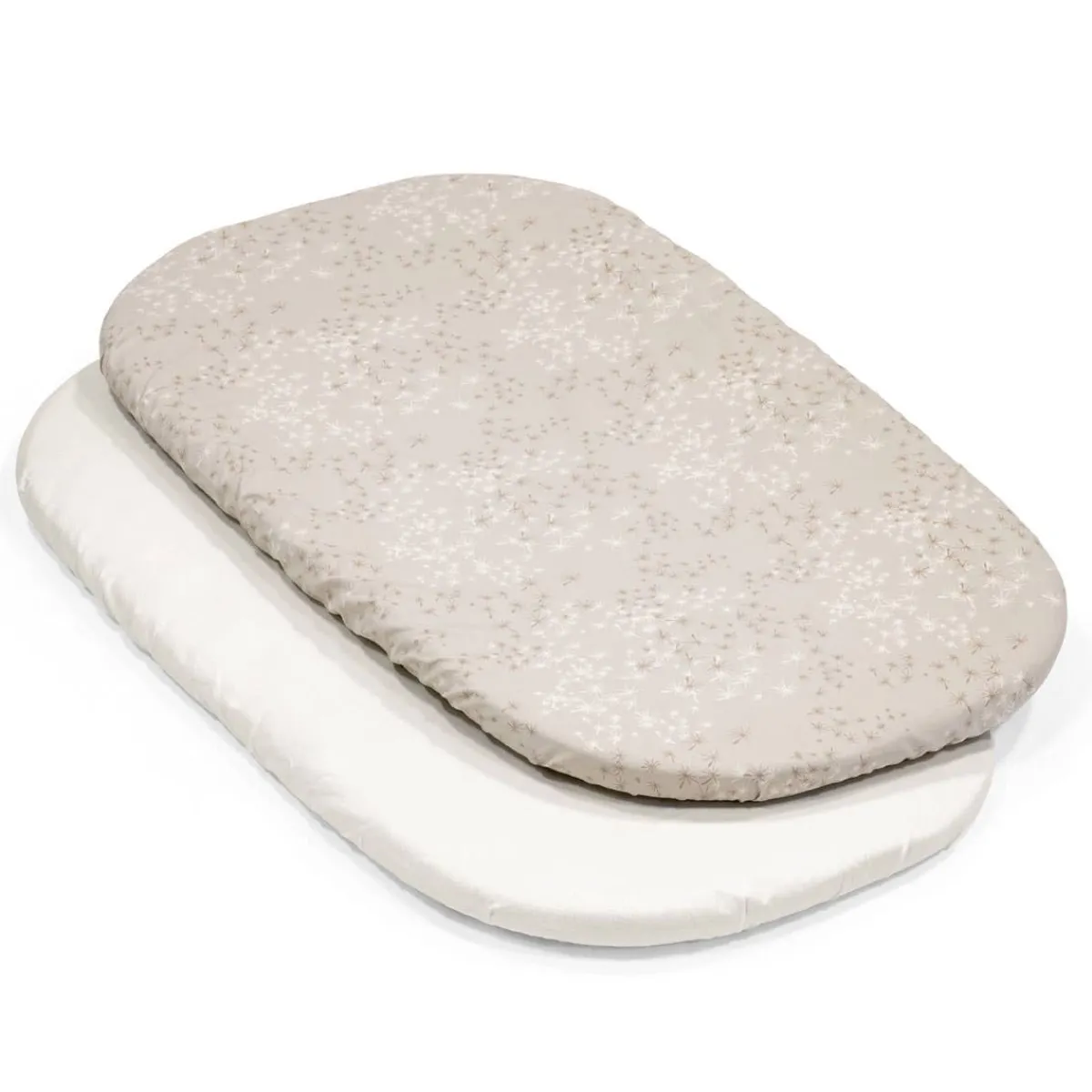 Bassinet Sheets|Crib Fitted Sheets-Stokke Snoozi™ Fitted Sheet Dandelion Beige/Vanilla Cream