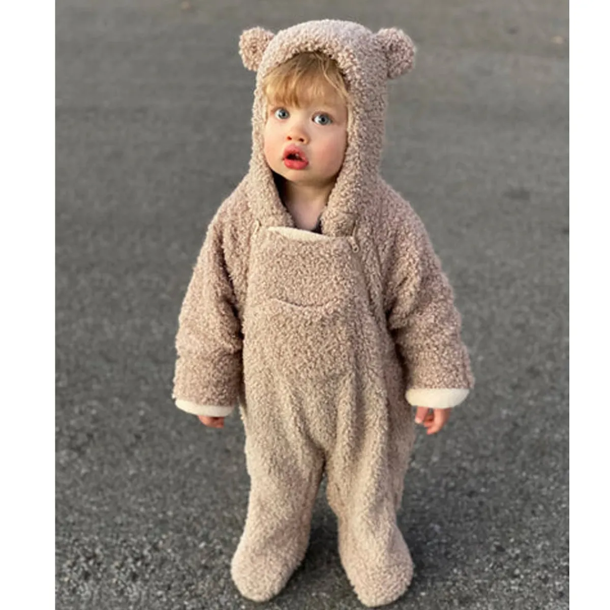 Snowsuits-7AM Enfant Snowsuit Bebe (Teddy) Oatmeal