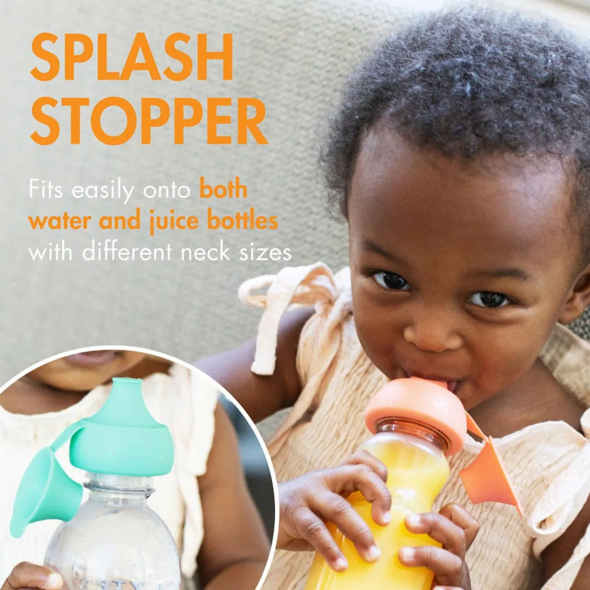 Sippy Cups + Straw Cups|Nipples + Bottle Accessories-Boon Inc. Snug Bottle Topper with Cases (2 Pack)