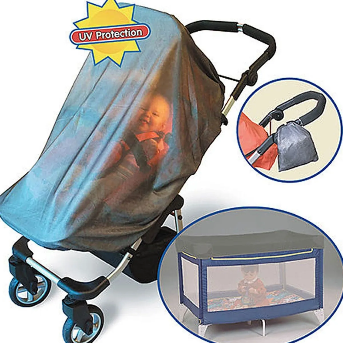 Stroller Accessories-Jolly Jumper Solar Safe Stroller and Playard Net