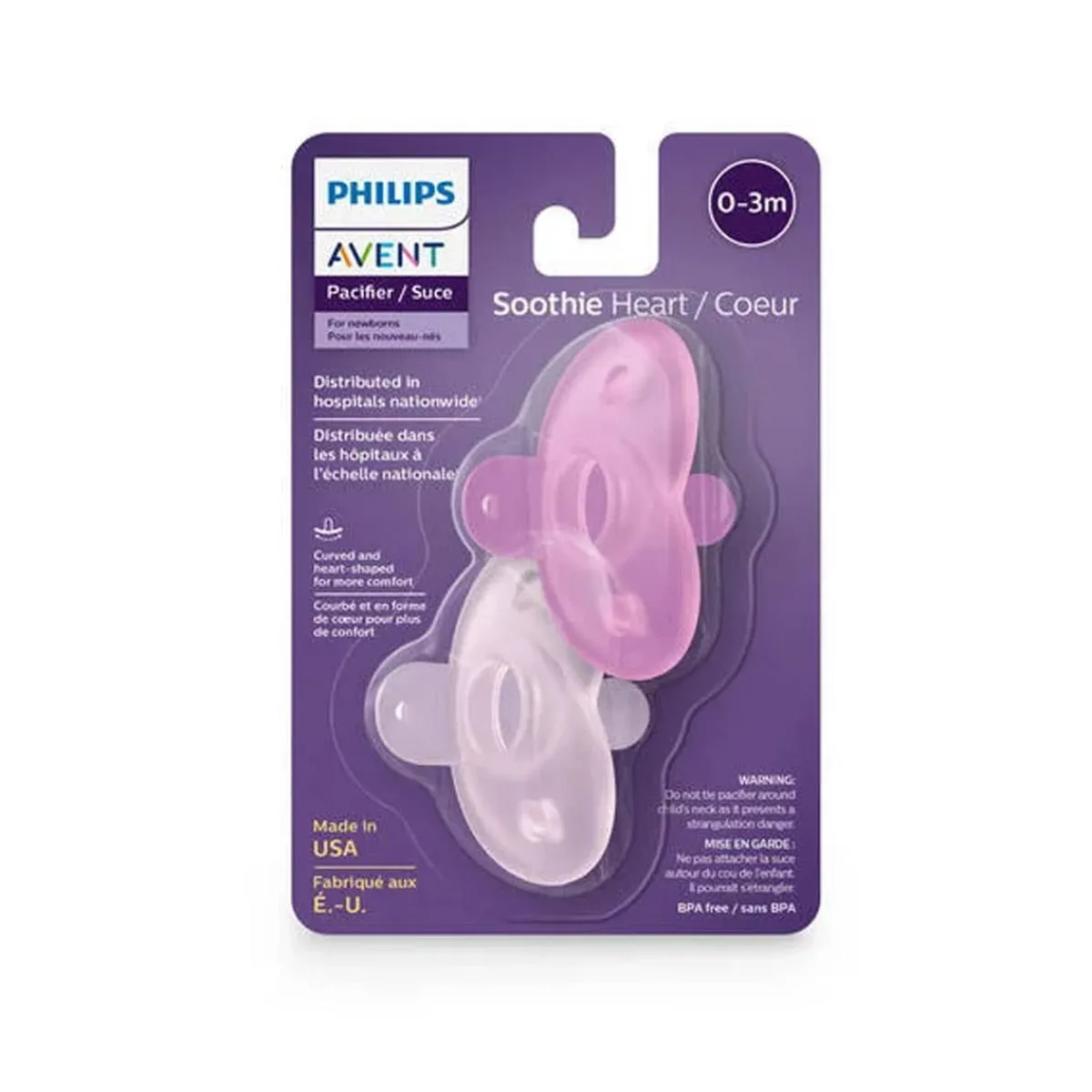 Pacifiers + Clips-Philips Avent Soothie Heart (2 Pack)