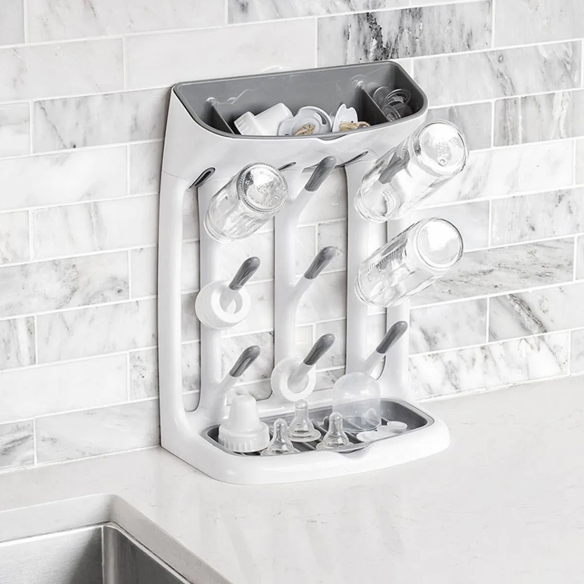Bottle Brushes + Drying Racks-Oxo Tot Space Saving Drying Rack