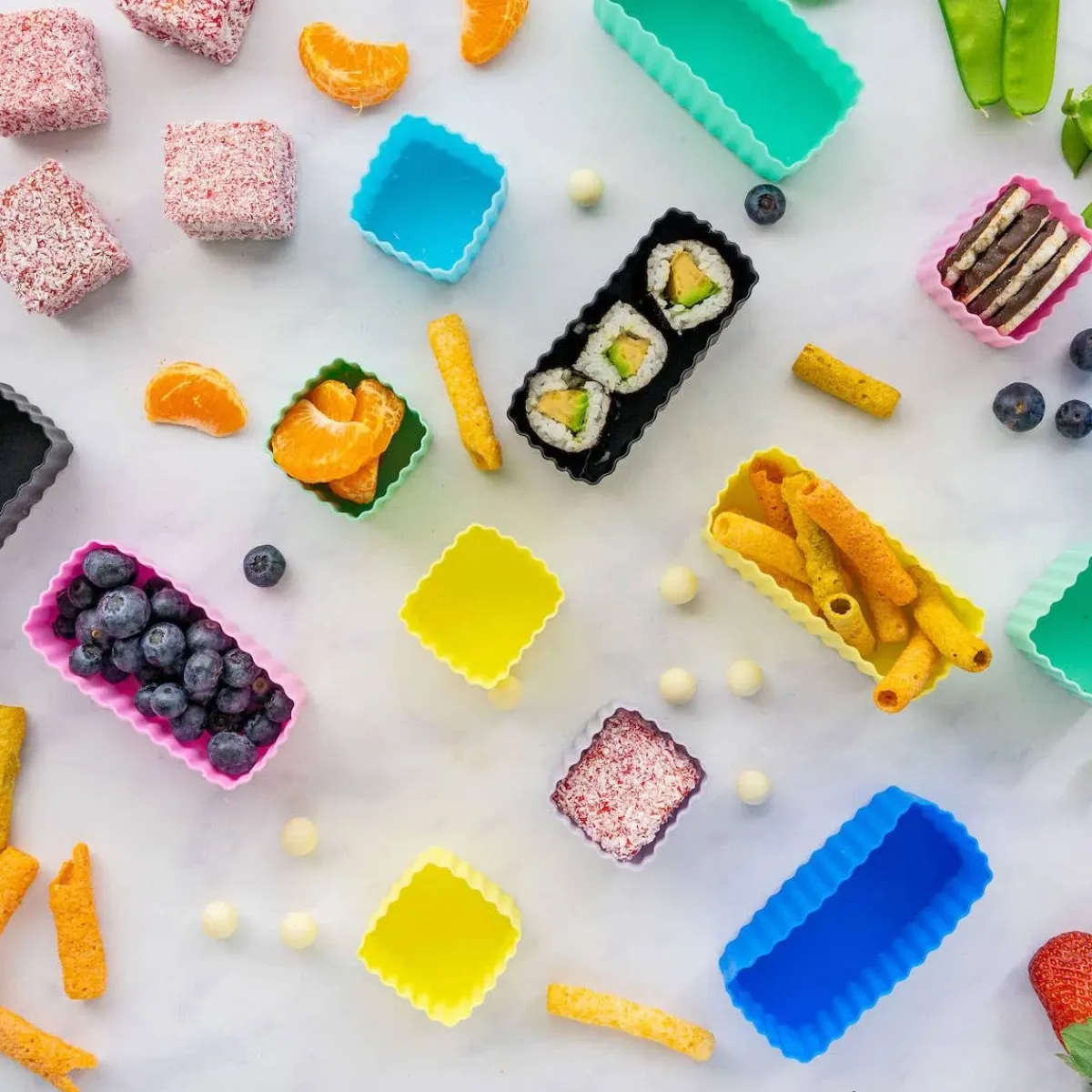 Kids Bento Boxes|Feeding Sets-MontiiCo Square Bento Cups (3 Pack)