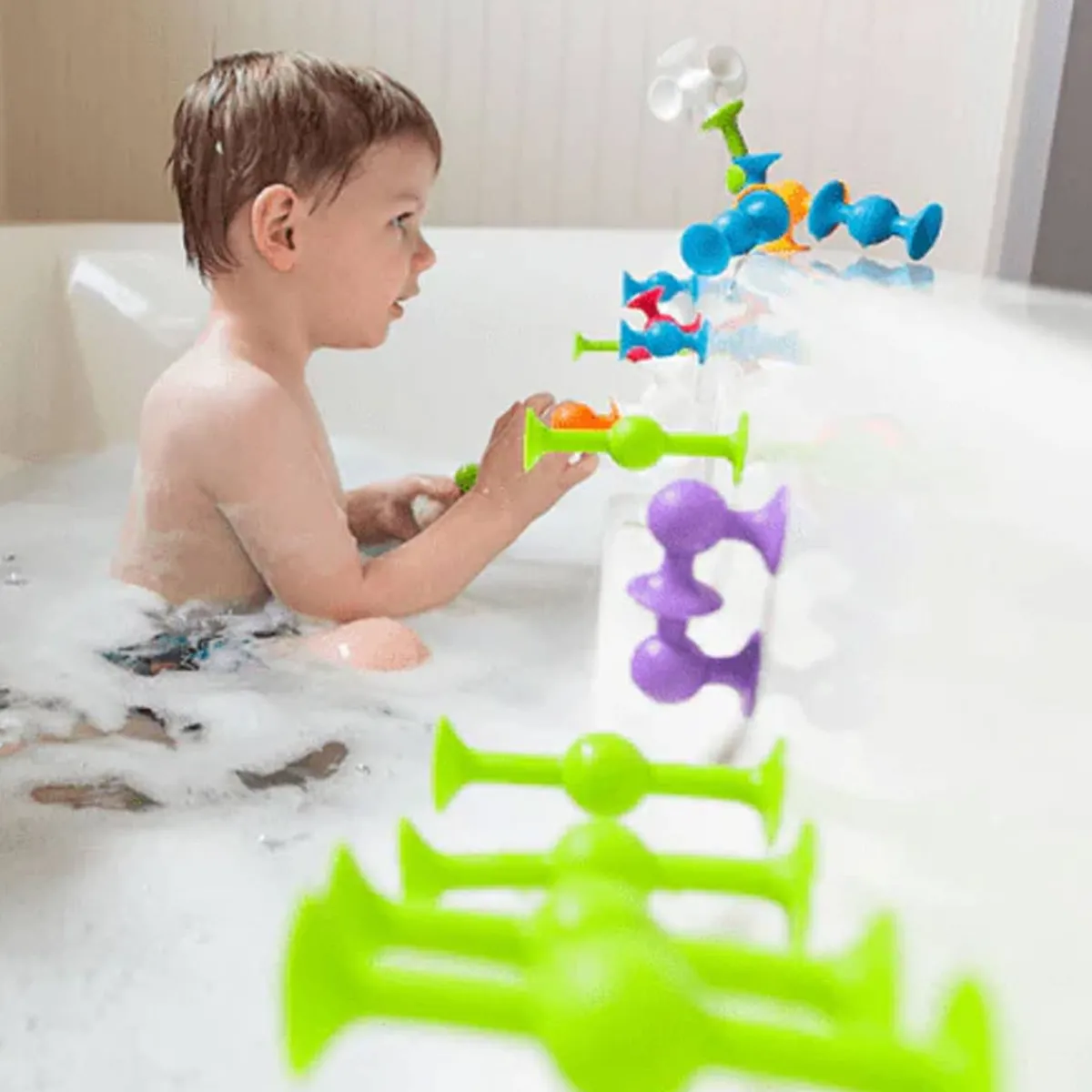 Play + Learn Toys|Bath Toys-Fat Brain Toys Squigz Deluxe Set