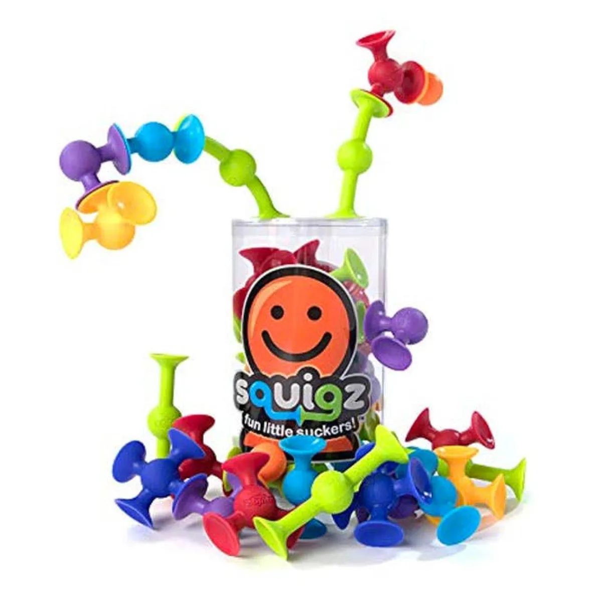 Play + Learn Toys|Bath Toys-Fat Brain Toys Squigz Starter Set (24 Pieces)