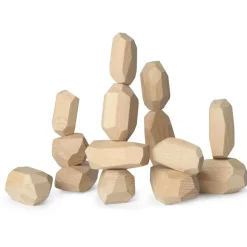 Wooden Toys|Stack + Nest Toys-Kinderfeets Stacking Stones (Natural)