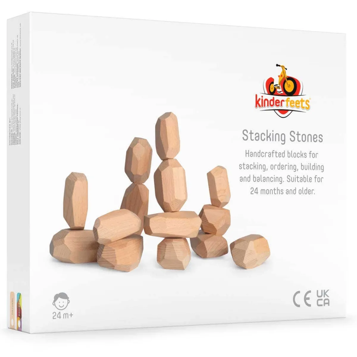 Wooden Toys|Stack + Nest Toys-Kinderfeets Stacking Stones (Natural)