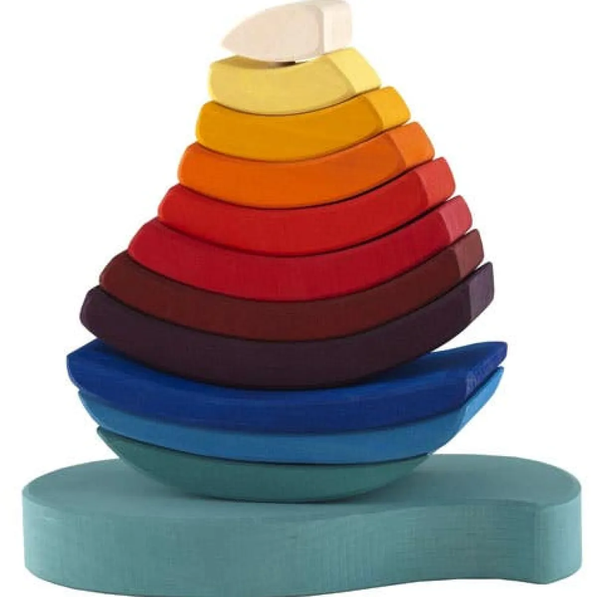 Wooden Toys|Stack + Nest Toys-Grimm's Stacking Tower Boat