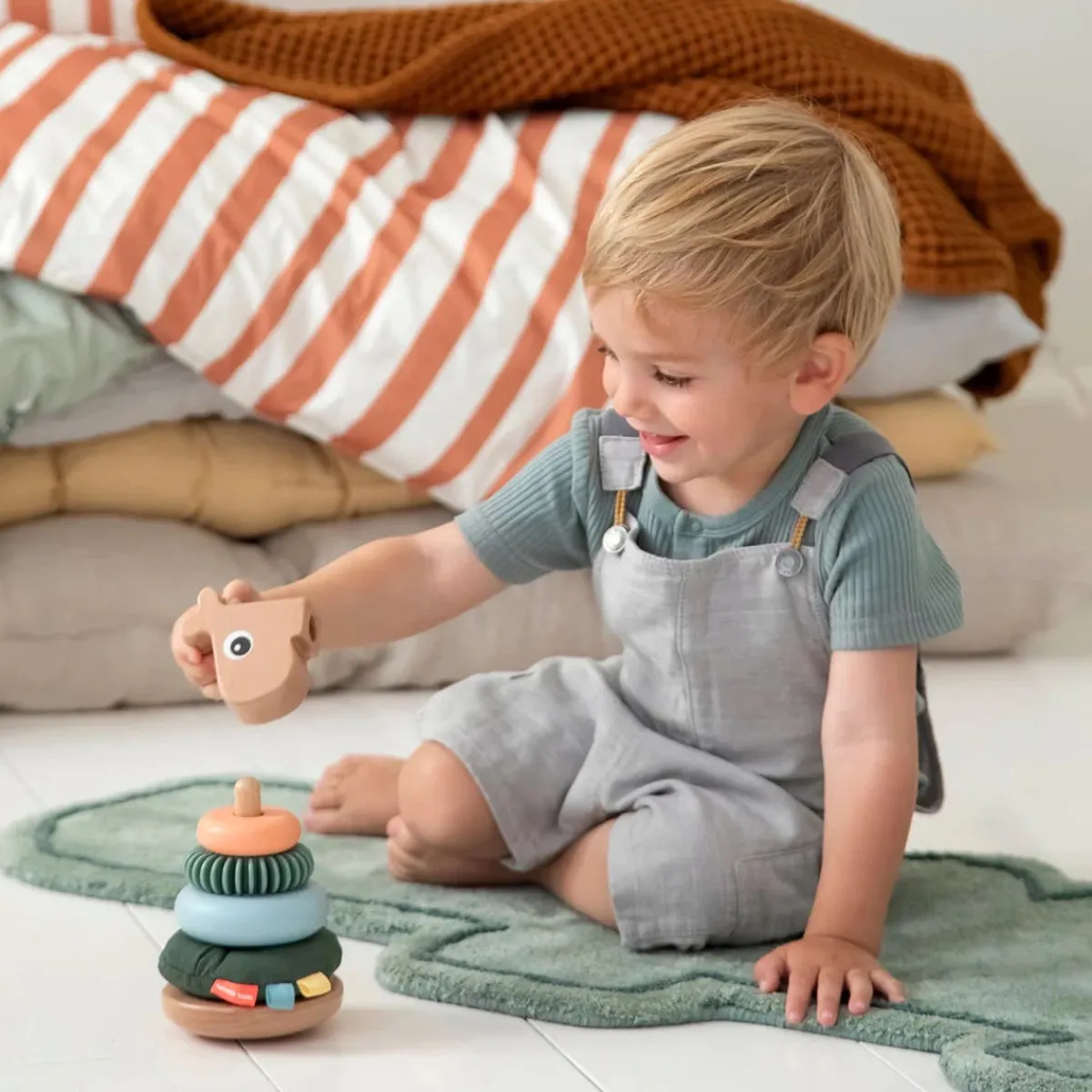 Wooden Toys|Stack + Nest Toys-Done By Deer Stacking Tower Raffi