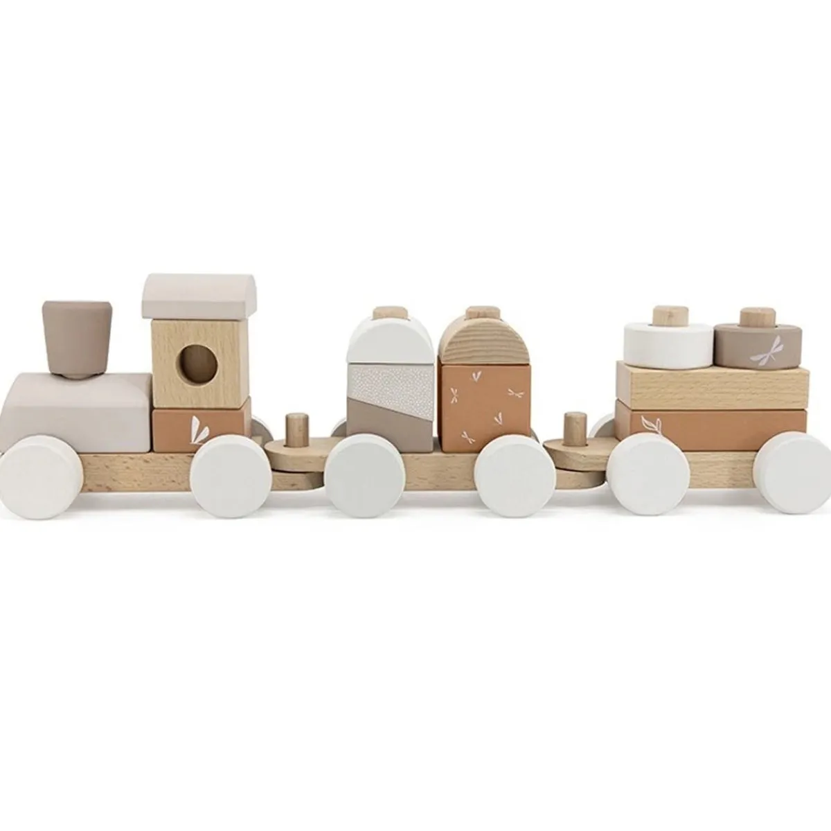 Puzzles|Cars + Trucks-Label Label Stacking Train Nougat