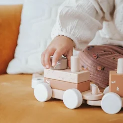 Puzzles|Cars + Trucks-Label Label Stacking Train Nougat