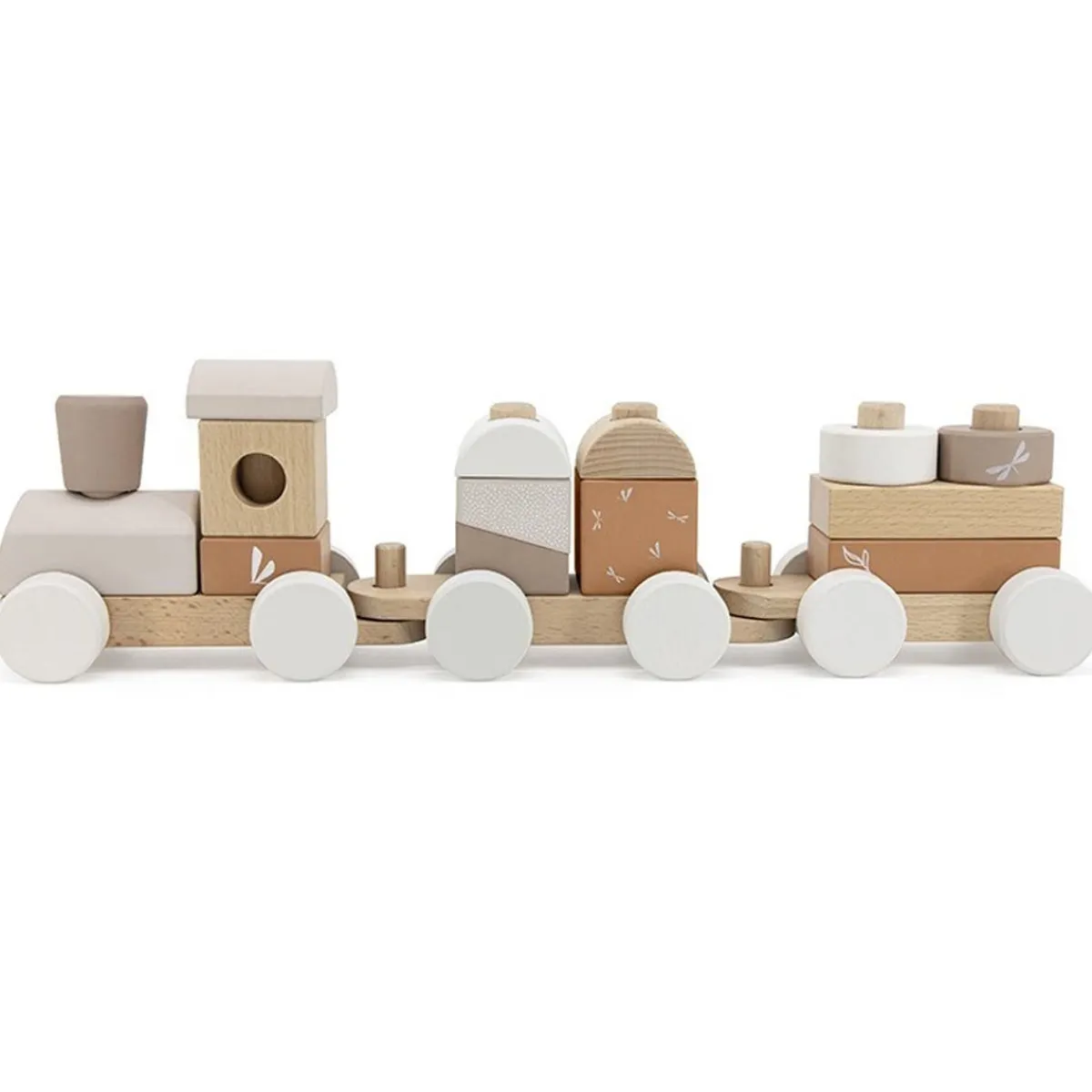 Puzzles|Cars + Trucks-Label Label Stacking Train Nougat