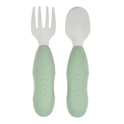 Kids Utensils|Toddler Training Utensils-Beaba Stainless Pre-Cutlery (Set of 2)