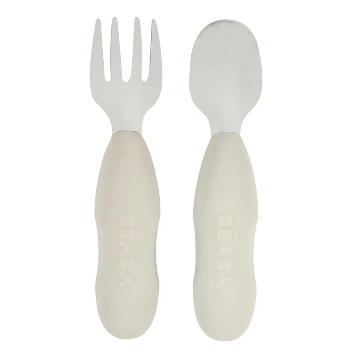Kids Utensils|Toddler Training Utensils-Beaba Stainless Pre-Cutlery (Set of 2)